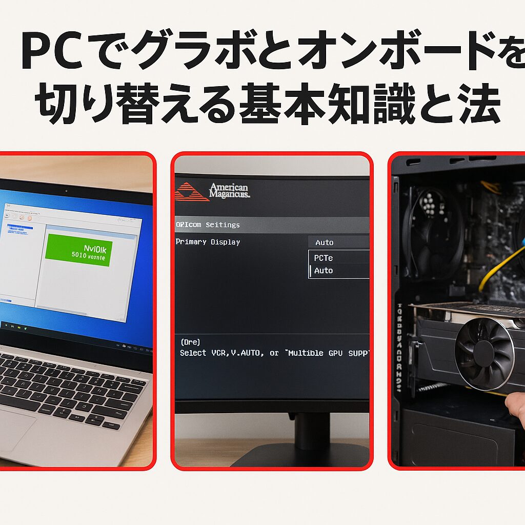 PCのグラボとオンボード切り替え方法をOS・BIOS別に解説