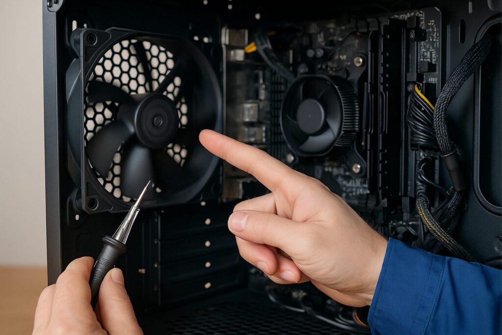 PCケースファン逆回転の確認方法