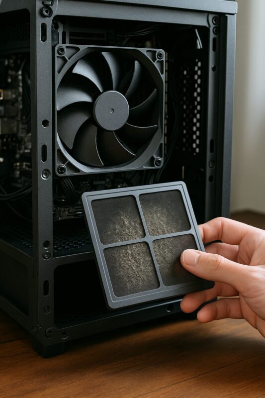 PCとファンフィルターのデメリット対処