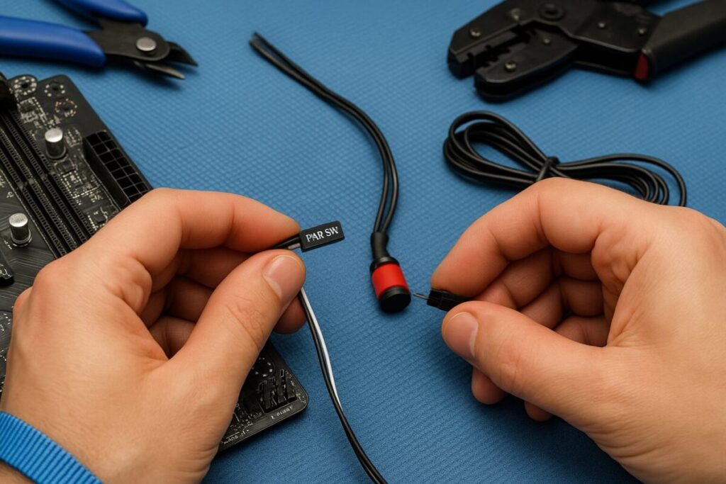 電源スイッチの配線と自作電源スイッチ