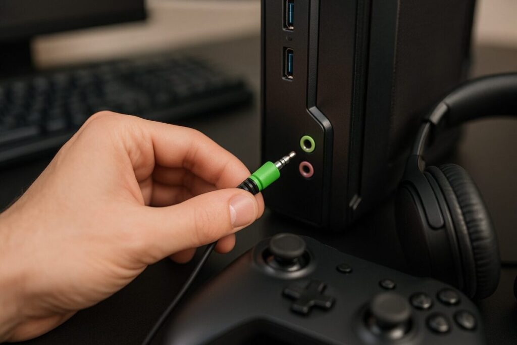 PCゲームではイヤホンをどこに挿すのか？