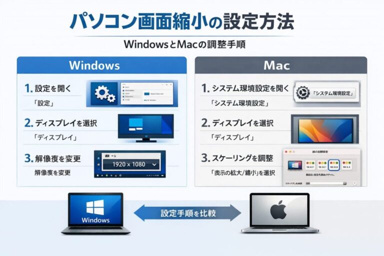 パソコン画面縮小の設定方法|WindowsとMacの調整手順 | PCトラブルマニアックス:電源・ファン・マザボ・LANなど