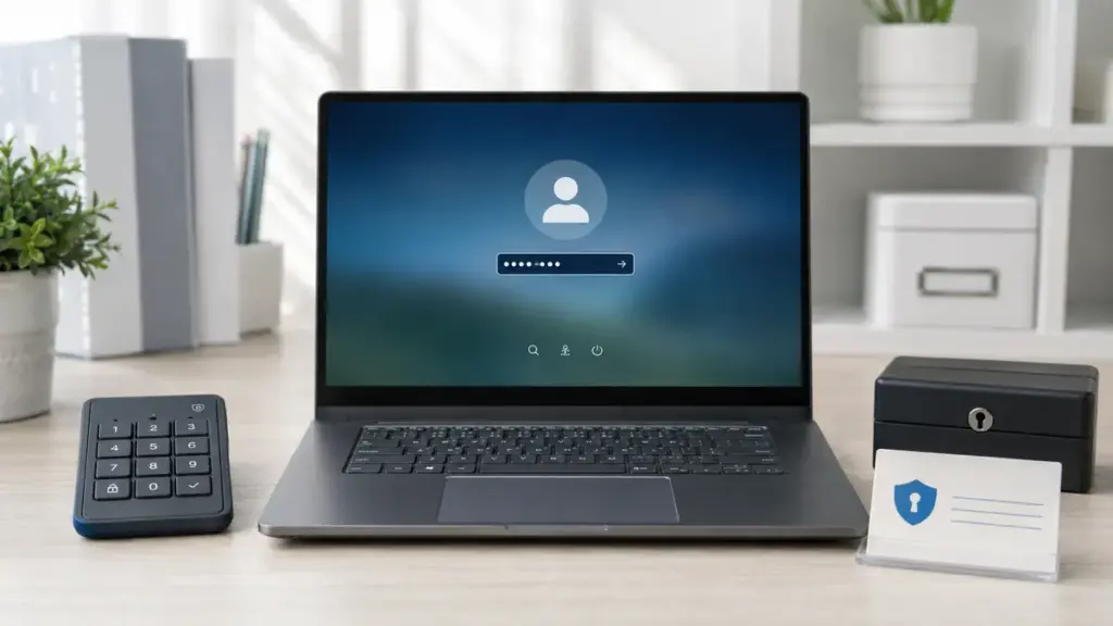 Windowsのサインイン画面と認証方法の違いを示す構図