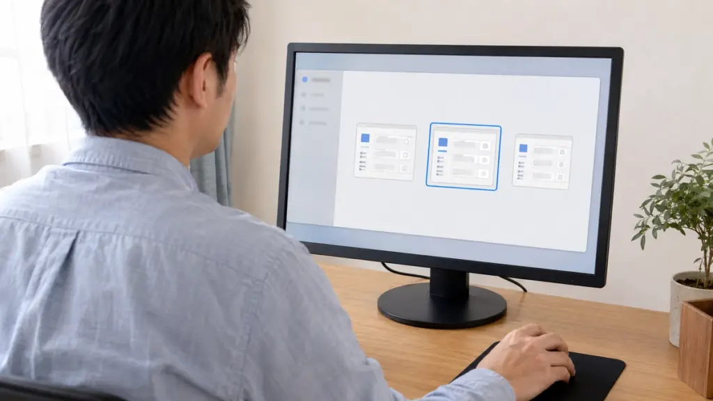 Windowsパソコンで画面全体の表示サイズを調整した比較