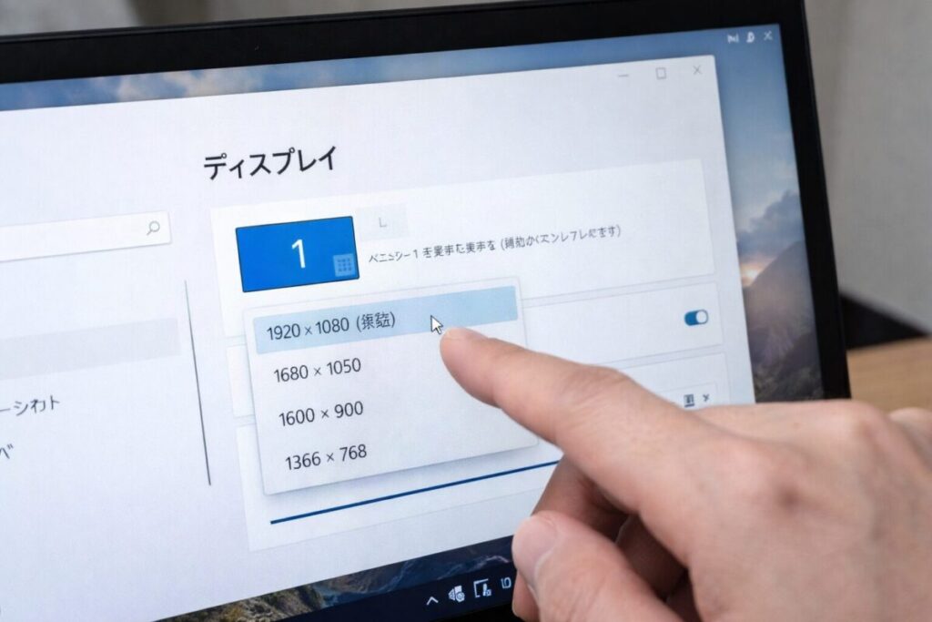 パソコン画面縮小を解像度変更で改善