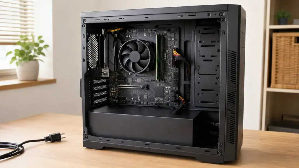 マザーボードを最小構成で確認するデスクトップPC
