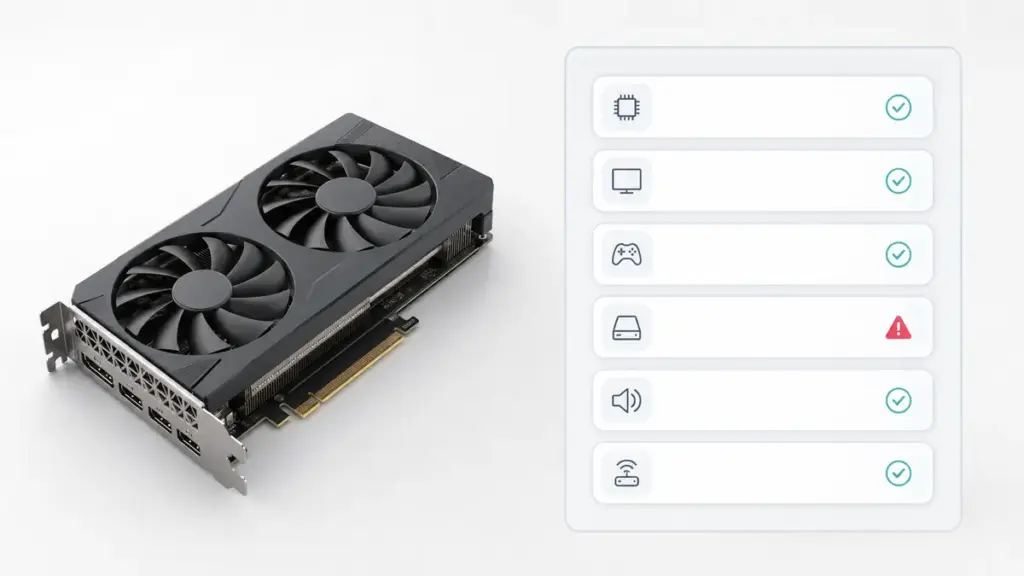 デバイスマネージャーでAMD製GPUの認識状態を確認するイメージ