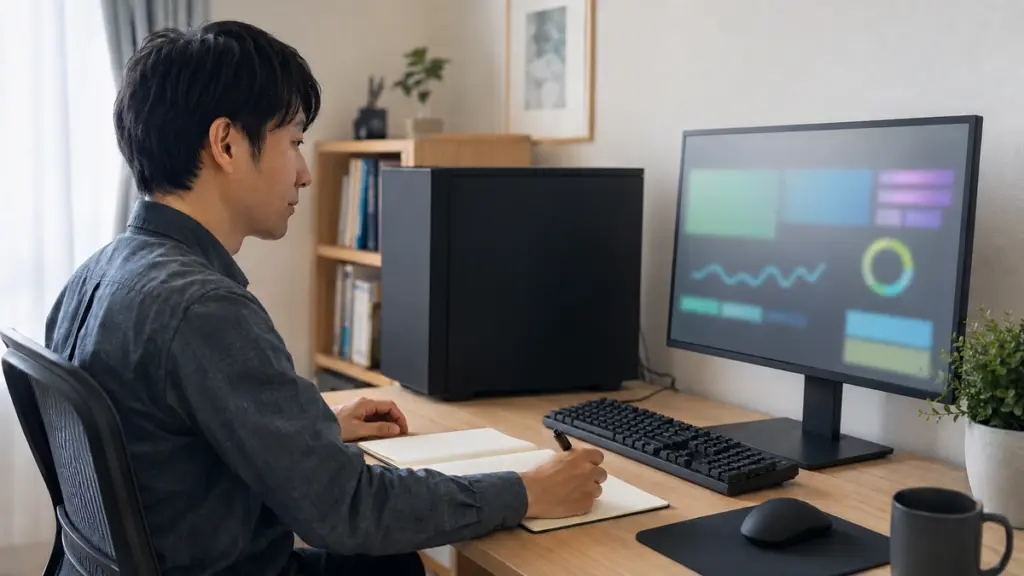 パソコンでSSD温度を確認して記録するユーザー