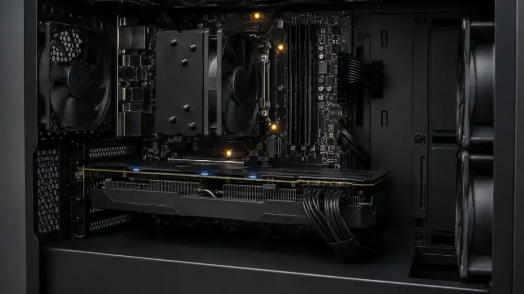CPUの処理を待つGPUを表したPC内部のイメージ