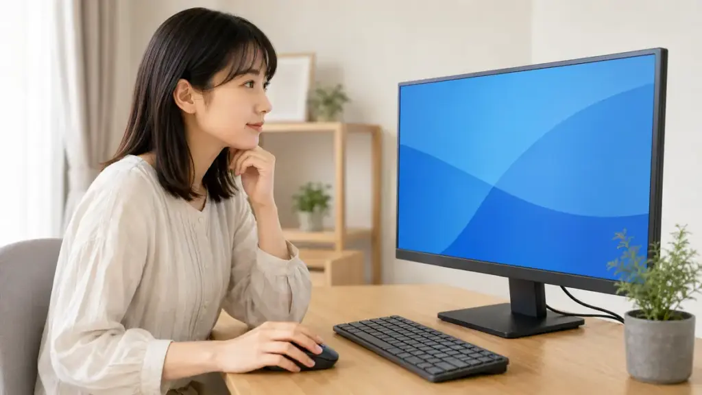 PCの回復オプションを確認する様子